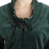Elegant Green Mock Sweater with Rhinestone Detail - Image 5