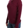 Elegant Purple Keyhole Wool Sweater - Image 2