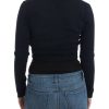 Elegant Black Cropped Virgin Wool Cardigan - Image 3
