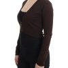 Elegant Brown Virgin Wool Cropped Cardigan - Image 2