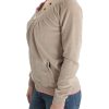Beige Zip Cardigan with Gold Tone Accents - Image 2