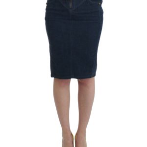 Elegant Blue Pencil Skirt