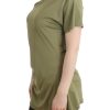 Elegant Green Jersey Blouse with Gold Accents - Image 2