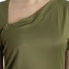 Elegant Green Jersey Blouse with Gold Accents - Image 5