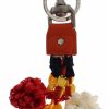 Chic Multicolor Raffia & Leather Keychain - Image 2