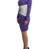 Elegant Purple Floral Jersey Dress - Image 2