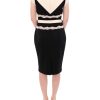 Elegant Sheath Lace Dress in Black and Beige - Image 3
