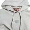 Chic Gray Logo Hooded Cotton Sweater - Image 6