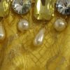 Yellow Lace Crystal Embellished Mini Dress - Image 6