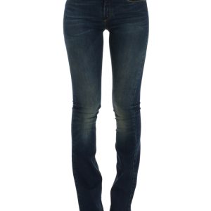 Chic Blue Straight Leg Designer Jeans