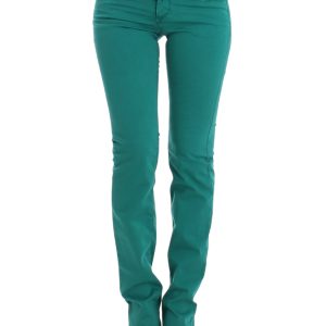 Chic Green Straight Leg Jeans for Sophisticated Style