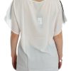 Chic White V-Neck Motive Print Tee - Image 3