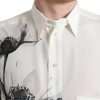 Elegant Floral Silk Dress Shirt - Image 4