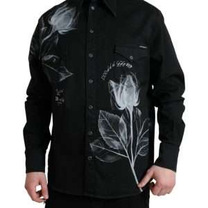 Elegant Floral Print Dress Shirt
