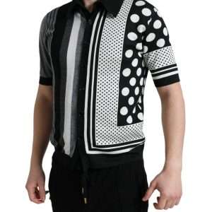 Elegant Striped Silk Blend Cardigan