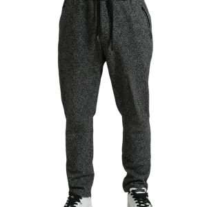 Elegant Dark Gray Wool Blend Joggers