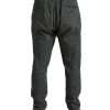 Elegant Dark Gray Wool Blend Joggers - Image 3