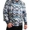Multicolor Silk Bomber Jacket - Classic Elegance - Image 3