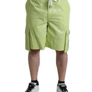 Chic Light Green Cotton Bermuda Shorts