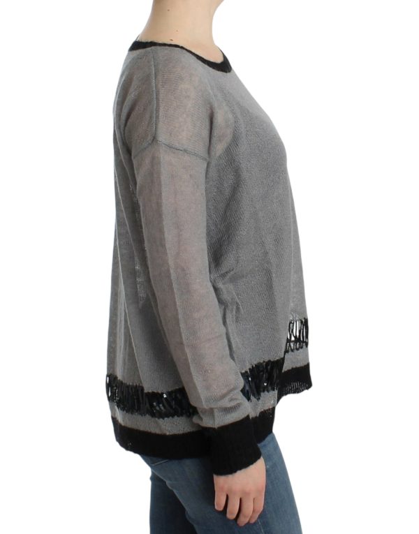 Chic Asymmetric Embellished Knit Sweater - Image 4