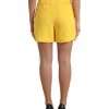 Elegant High Waist Bermuda Shorts in Sunny Yellow - Image 3