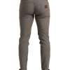 Elegant Brown Cotton Stretch Skinny Pants - Image 3
