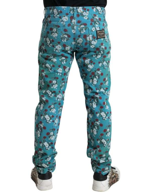 Chic Floral Skinny Denim Jeans - Image 2