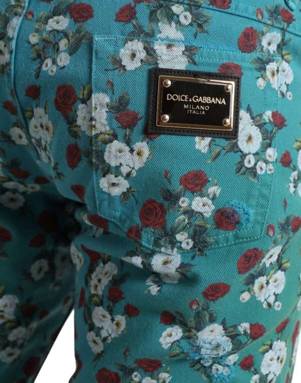 Chic Floral Skinny Denim Jeans - Image 4