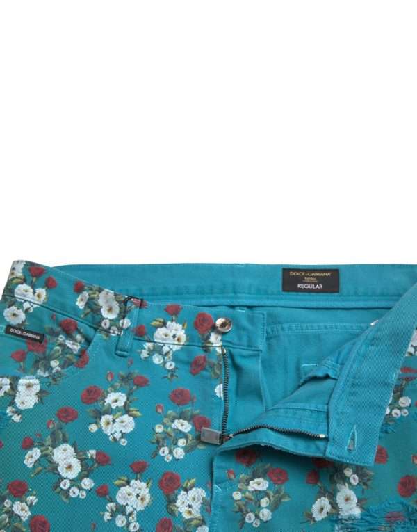 Chic Floral Skinny Denim Jeans - Image 5