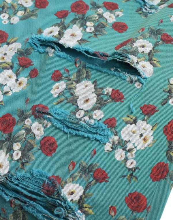 Chic Floral Skinny Denim Jeans - Image 6