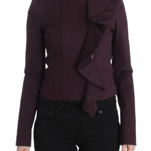 Elegant Purple Cotton Blend Blazer