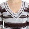 Striped V-Neck Knit Top with Lace Hem - Image 5