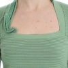 Elegant Green Striped Wool Blend Sweater - Image 5