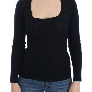 Chic Blue Wool Blend Sweater
