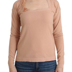 Chic Striped Wool Blend Orange Sweater
