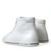 Elegant White Leather High Top Sneakers - Image 4