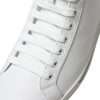 Elegant White Leather High Top Sneakers - Image 8
