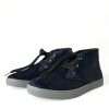 Chic Blue Leopard Print Mid-Top Sneakers - Image 3