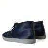 Chic Blue Leopard Print Mid-Top Sneakers - Image 4