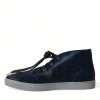 Chic Blue Leopard Print Mid-Top Sneakers - Image 5