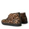 Elegant Leopard Print Mid-Top Sneakers - Image 4
