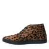 Elegant Leopard Print Mid-Top Sneakers - Image 5