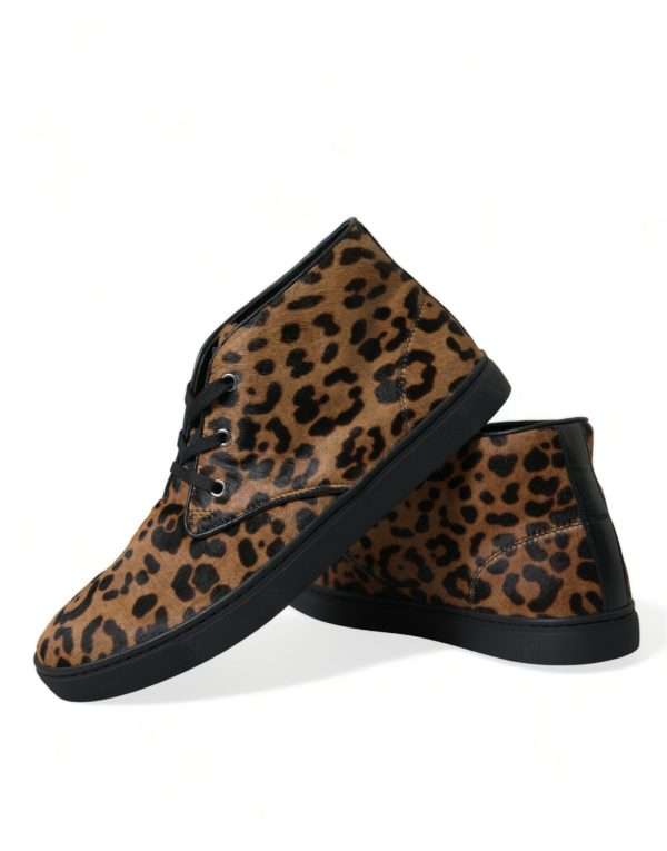Elegant Leopard Print Mid-Top Sneakers - Image 7