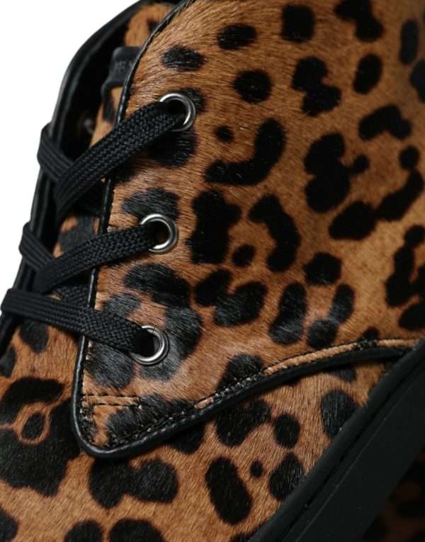 Elegant Leopard Print Mid-Top Sneakers - Image 8