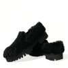 Elegant Black Fur Slip On Loafers for Men - Image 7