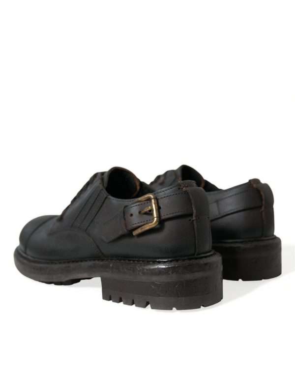 Elegant Mens Leather Derby Dress Shoes - Image 4
