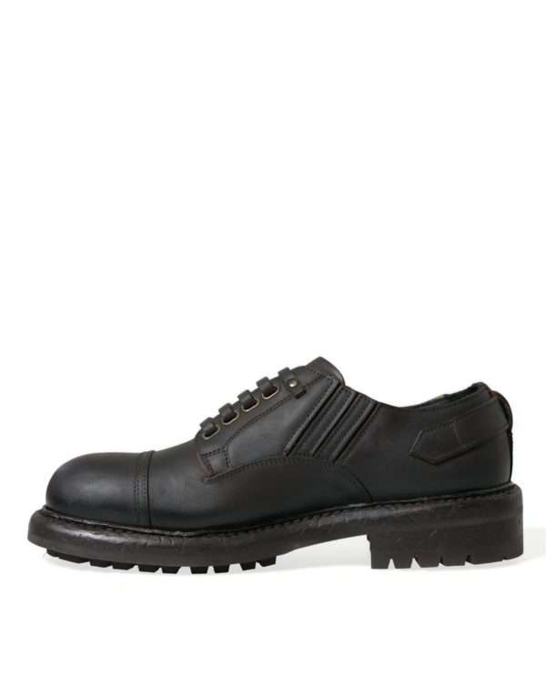 Elegant Mens Leather Derby Dress Shoes - Image 5