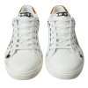 Sleek White Low Top Leather Sneakers - Image 2