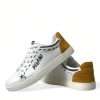 Sleek White Low Top Leather Sneakers - Image 7