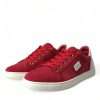 Elegant Red & White Low Top Sneakers - Image 3